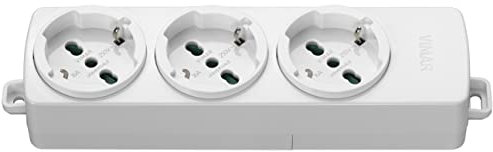 VIMAR MULTIPRESA Ciabatta 3 Prese UNIVERSALI Senza Cavo Bianco 01287.NC.B