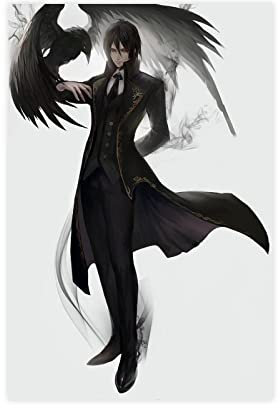EFEZAC Black Butler 7 Leinwand-Poster, Wandkunst, Dekoration, Bild, Gemälde für Wohnzimmer, Schlafzimmer, Dekoration, Rahmen-Stil, 30 x 45 cm