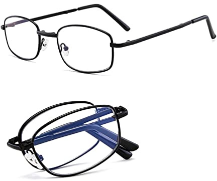 LANLANG Faltbare lesebrille 4,0 für herren damen,Blaulichtfilter brille,lesehilfe, 0~4 dioptrien,anti blaue,Mini Anti-Blau FM-001