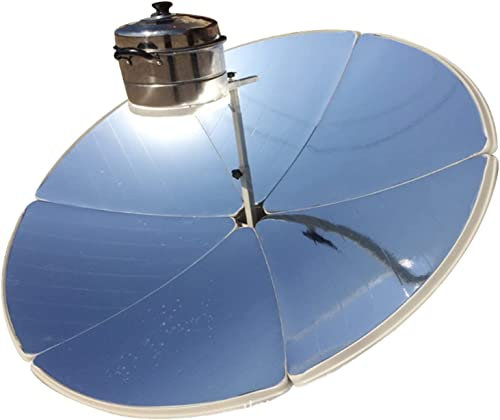 Estufa de Horno Solar de concentración, Estufa de Cocina Solar Grande para Exteriores, Cocina Solar parabólica portátil de 1800 W, Horno Solar de Soporte de Hierro Plegable para Patio Trasero al Aire