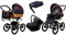 BabyLux Kinderwagen 4in1 mit Autositz für Kleinkinder – Kinderwagen für Neugeborene und Kleinkinder –– Baby Neugeborenen Kinderwagen – ISOFIX Autositzbasis – Max 15kg – Red Bow Gold Frame