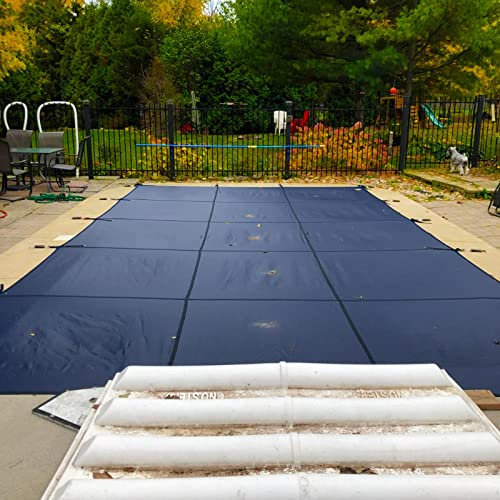 ADCUFF Copertura Piscina Invernale Rettangolare, 1-5 M, Polietilene (PE) e Polipropilene (PP), Semplice, Straps, A Sospensione, Copertura Invernale Per Piscina Interrata