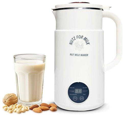 Nut Milk Maker, 28oz Plant-Based Nut Milk Machine for Almonds, Soy Beans, Oats & Dairy Free Beverages, Homemade Soy Milk Maker with 12 Hour Timer, Auto-Clean, Keep Warm, Boil Water & Quick Start Guide