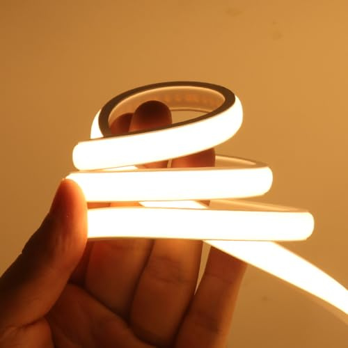 HEGEHE 230V COB LED Streifen, 288LEDs/m Superhell Hohe Dichte IP65 Wasserdicht Flex COB LED Leiste Lichtband Strip für DIY Innen-und Außenbeleuchtung Projekte (Warmweiß, 25M)