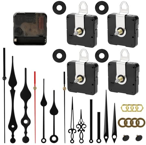 MXTIMWAN Mecanisme Horloge Murale, Kit Mécanismes de Mouvement d'Horloge à Quartz Silencieux, Mécanisme d'horloge Murale à Axe Long et Court, pour Rechange Bricolage d’Horloge