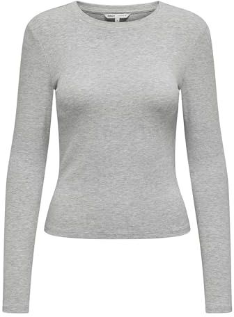 ONLY Damen Onlriley O-Neck L/S Top JRS Noos Basic Top Mit O-Ausschnitt Und Langen Ärmeln Für Junge Frauen (1er Pack)