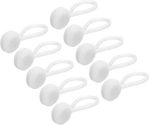 sourcing map Magnetische Kabelclips 4,3 Zoll x 0,6 Zoll Weiße magnetische Kabelorganisator-Kabelbinder Wiederverwendbare Kabelbinder für Zuhause, Küche, Büro, 10 Stück