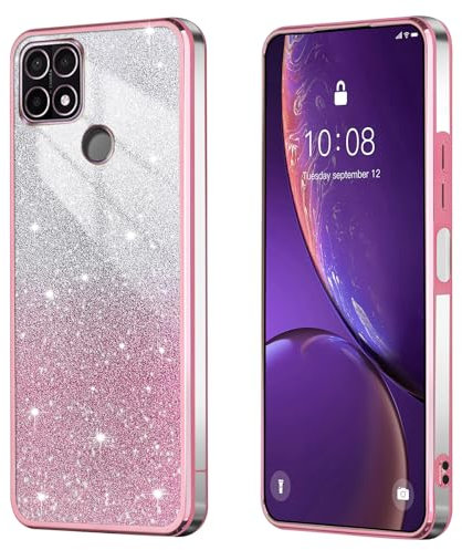 BEEJTUNY Funda para Xiaomi Redmi 9C/Redmi 10A/Redmi 9C NFC, Carcasa Protectora Transparente con Brillo Degradado, Funda Móvi Suave y Hermosa, Elegante Carcasa Anticaída. Rosa