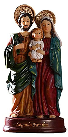 Estatua de la Sagrada Familia de 5.5 Pulgadas, Figura Religiosa católica de Jesús María José, Figura Religiosa Colorida en Miniatura católica, decoración de belén para Escultura Cristiana católica,