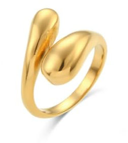 DAZZLUXE 1 Ring, 1 Schmuckschatulle, Goldringe für Damen, Tropfenringe, verstellbare Daumenringe, Stapelringe für Damen, Modeschmuck für Damen