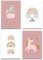 4er Set Kinderzimmer Poster DIN A3 in Pastell Farben Einhorn & Regenbogen | Bilder Kinderzimmer, Kinderzimmer Deko, Wandbilder, Deko Bilder, Boho Dekoration für Kinder