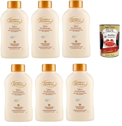 Italian Gourmet sapone bucato talco profumato Waschseife 6 x 200g | Duftet sanft, für Wäschepflege a mano, morbidezza e sensazione pulita, Gesamtnettogewicht 1,2 kg + Kostenlos Polpa 400g