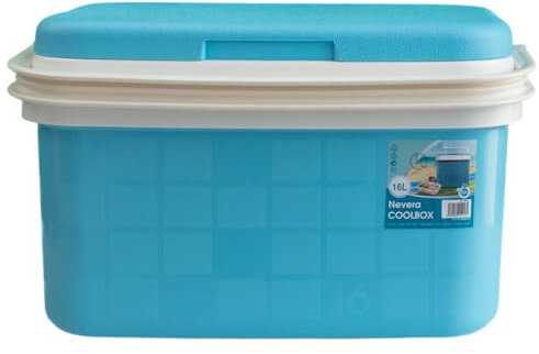 KROWN - Nevera Portátil Térmica, Color Azul Pastel, Polipropileno, Ideal para Actividades al Aire Libre en el Jardín, Camping, Barbacoas, Picnic, Playa, Capacidad 16L