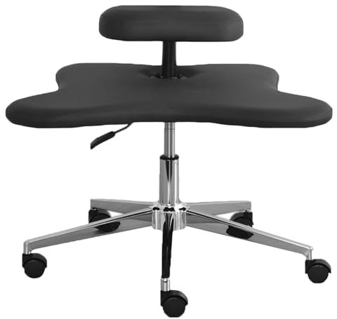 HNBYLMM Stuhl mit Gekreuzten Beinen, Meditations-Bürostuhl, Höhenverstellbarer Kniestuhl, Ergonomischer Bürostuhl, Criss-Cross-Stuhl für Zuhause und Büro,Black