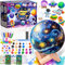 NLMWTI 2-IN-1 Bastelset Kinder Mond Lampe Malset, Basteln Mädchen und Jungen 6 7 8 9 10 11 Jahre, Mondlampe Spielzeug zum Bemalen, Geschenke für Kinder