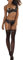 mini kitty Women Sexy Bra and Panty Push Up Quarter Cups Naughty Lingerie Sets Babydoll Lace Nightwear with Nipple Cover Suspender Stockings 3 Pieces (black, m)