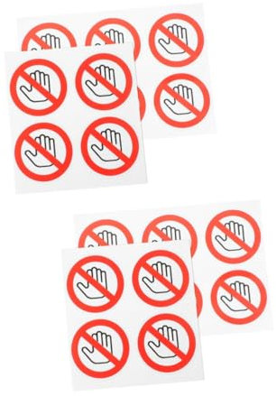 TOGEVAL 20stücke Warnaufkleber Bitte Nicht Berühren Selbstklebende Sicherheitszeichen Für Geräte Gefahrenhinweis Für Erwachsene