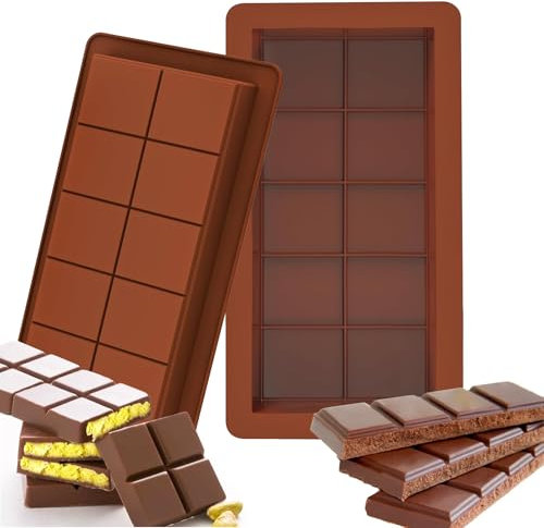 NathrBTV 2 Pièces Moule Tablette Chocolat,Moule Silicone Moule Chocolat moules à chocolat en silicone profond Convient Aux Pépites de Chocolat Pralines Bonbons Faits Maison