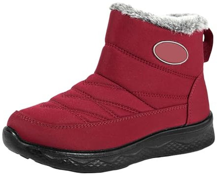 Mens Winter Snow Boots Walking Ankle Boots Low Short Snow Shoes Outdoor Work Sports Booties Lightweight Anti-Slip Winterboots Lined Fur Orthoboots Tactical Cushion Footwear