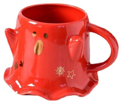 Juego De Tazas De Cerámica - Juego De 4 Tazas De Café Con Decoración Navideña | Taza De Cerámica Con Muñeco De Nieve, Juego De 4 Tazas Navideñas, Taza De Café De Cerámica Navideña De 450 Ml, Tazas De