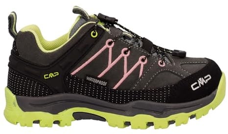 CMP Kids Rigel Low Trekking Shoes Wp Hiking, Grey-Pink-Apple, 36 EU, Grau Rosa Apfel, 3 UK