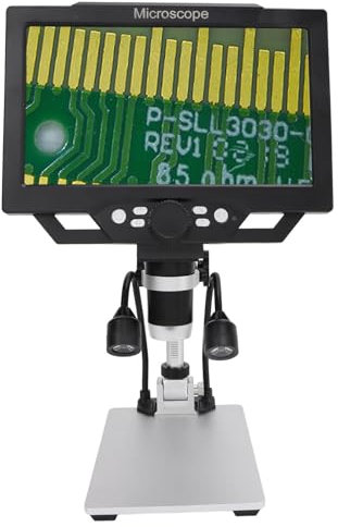 Digitalmikroskop, Lupe mit Lichtmikroskop, 9-Zoll-LCD-Digitalmikroskop, 12 MP, 1600-fache Vergrößerung, 1080P, Mikroskop-Lupe für Pflanzen, Felsen, Leiterplatten