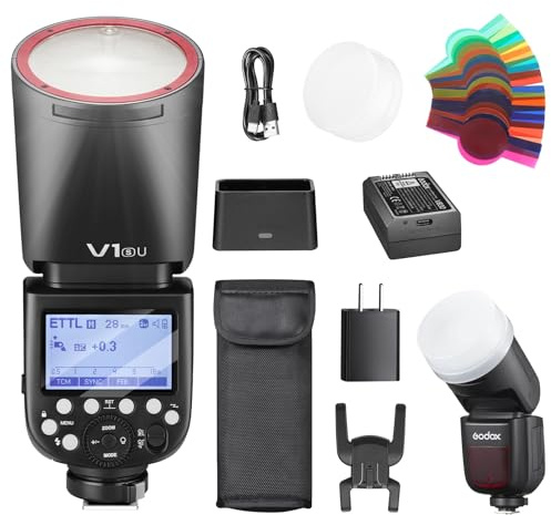 Godox V1 V1-S V1 for Sony Flash Round Head TTL Shot Speedlight 76Ws