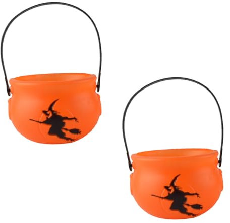 Toyvian 2stücke Halloween Kürbis Süßigkeiten Eimer Umweltfreundliche Snack Aufbewahrung Orange Party Dekoration Für Spaß Und Überraschungen