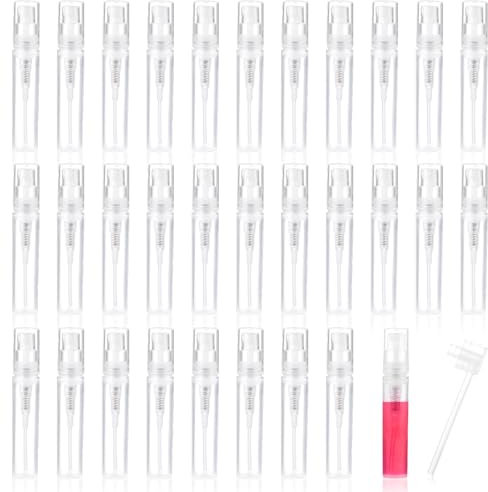 Cobee 30 Pcs 3ml Mini Spray Bottle, Small Clear Travel Perfume Bottle Refillable, Sprayer Plastic Portable Mini Perfume Bottle for Cleaning, Travel, Essential Oils, Perfume