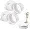 Psyqtsuary 4 PCS 1.5 Inch White Plastic Desk Grommet, 1.83 Top Lid, 1-1/2 Hole, 0.74 Height, 4 Count