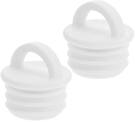 HEALEEP 2pcs Rubber Mop Bucket Drain Plug Stopper Sealing Caps with Grip Ring for Water Tub Management for Spin Flat Mops Kitchen Bathroom