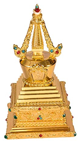 sporful Buddha-Stupa-Pagode, Legierung, tibetisch-buddhistisches Dekor, handgefertigtes Sammlerstück