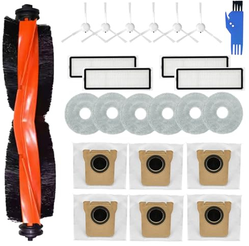 Kit de Accesorios de 23 piezas para Xiaomi X20+ / X10 Plus Aspirador Robótico, 1 Cepillo Principal, 4 Filtros Hepa, 6 Toallas, 6 Bolsas de Polvo, 6 Cepillos Laterales
