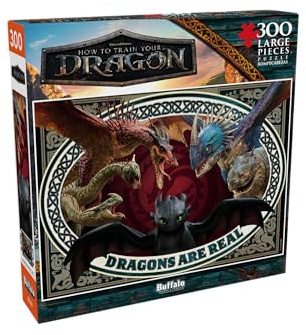 Buffalo Games Drachenzähmen leicht gemacht – Drachen sind echt – 300-teiliges Puzzle für Erwachsene – herausforderndes Puzzle perfekt für Spieleabende – Fertige Größe ist 21,25 x 15 cm