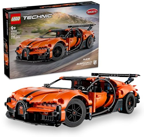 LEGO Technic Bugatti Chiron Pur Sport - Macchina Giocattolo - Modello di Auto da Corsa con Motore W16, Sterzo e Porte Apribili - Regalo per Bambini da 9 Anni in su Fan degli Sport Motoristici - 42222