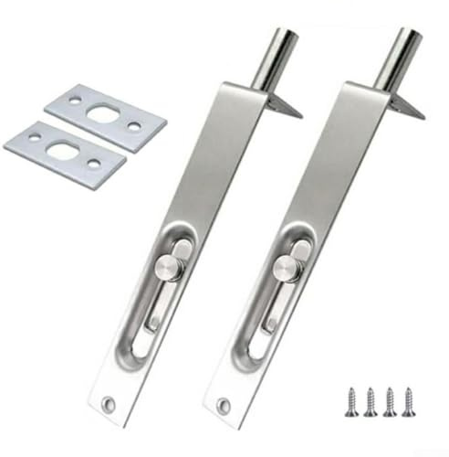 babominimer Confezione da 2 bulloni a scomparsa in acciaio inox da 15,2 cm, con leva caricata a molla e viti di installazione, alta lucidatura, protezioni per porte di sicurezza per French, Pati