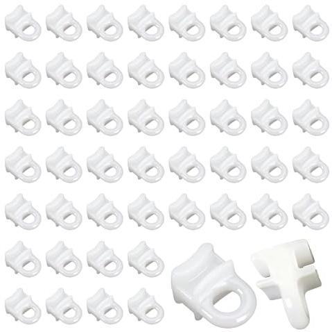 Dreamil Gardinengleiter für Gardinenschienen Plastic Curtain Hooks Faltengleiter Faltenlegehaken zum Einhängen für Vorhangschienen Gardinenbretter Laufschienen (50 Pcs)