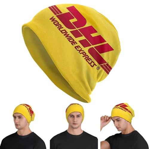 Generisch Wintermütze Unisex Global Express DHL Warm Strickmütze Mode Haubenmütze Herbst Winter Outdoor Beanies Mützen für Männer Frauen Erwachsene Geschenke für Erwachsene