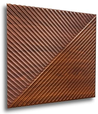 Holzimitat 3D Paneele 50x50cm PVC Kunststoffpaneele Wandpaneele Holzoptik Wand Decke 3D Optik - 40 Stück 10m² PVC 3D Platten (D169 Dark Wooden)
