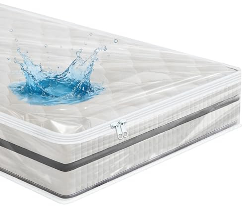 Housse de matelas 140 x 200 cm, sac de matelas pour déménagement et rangement, housse de protection avec fermeture éclair, imperméable, indéchirable, réutilisable