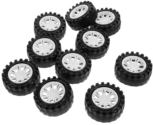 HOMSFOU 10 Stück Rc Autoreifen 2,5x51mm aus Bruchfestem Material Spielzeugräder für Ferngesteuerte Modellautos und Selbstgemacht Fahrzeuge Leicht Montierbare Ersatzräder für Rc