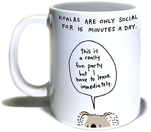 The Koala Party Mug - Tazza da caffè in ceramica grado A, 311,8 ml, divertente – Protezione regalo