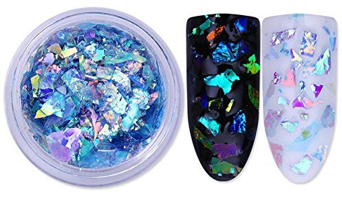 Gemini_mall® 2.0g Holographic Laser Nail Powder Nail Art Gorgeous Chameleon Mirror Powder Manicure Chrome Pigment Glitters (Blue)