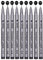 byou Fineliner Stifte Set,Pigment Liner Set 9 Stück Assorted Nib Größen Wasserdicht Schwarz Micro Pens mit Pinsel für Office-Dokumente Artist Zeichnen Künstler Illustration