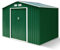 GOPLUS 2,7㎡ Abri de Jardin Métal avec Base, Cabine de Jardin Extérieur Portes Coulissantes, Cabane de Rangement à Outils, 213 x 127 x 185 cm, Vert