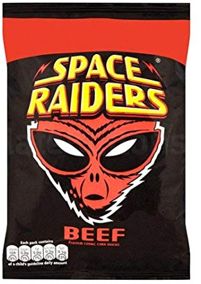 Space Raiders Beef Flavoured Cosmic Corn Snack Crisps Pack of 36
