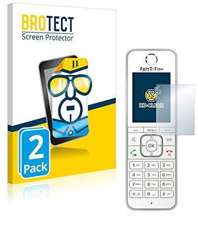 BROTECT Schutzfolie für AVM Fritz!Fon C6 | 2 Stück Transparenter Displayschutz Made in Germany Klare Displayschutz-Folie Clear Einfache Montage Case-Friendly