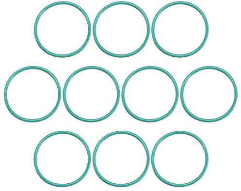 sourcing map 10St Fluorkautschuk O-Ringe FKM Dichtung für Maschinen Rohrleitung 16mm AD 14mm ID 1mm Breite Grün