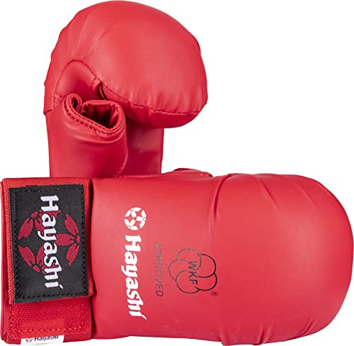 Hayashi Karatefaustschützer „TSUKI“ mit Daumen (WKF Approved) - rot, Gr. L