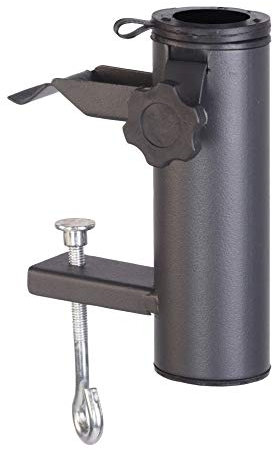 Spetebo Balkon Sonnenschirm Halterung anthrazit - für Schirmdurchmesser bis 48 mm - Metall Balkongeländer Schirm Halter Befestigung